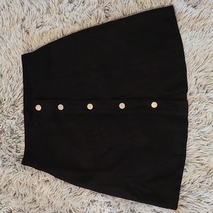 Black Divided by H&M mini-skirt, size 2, button up.